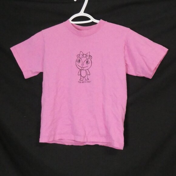 FRUIT OF THE LOOM - Heavy Cotton | size 10/12 | The End Is Near Pink Tee - Picture 2 of 16
